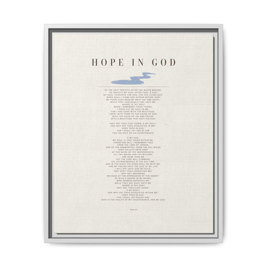 Hope in God Framed Canvas Print — Inspirational Religious Wall Art