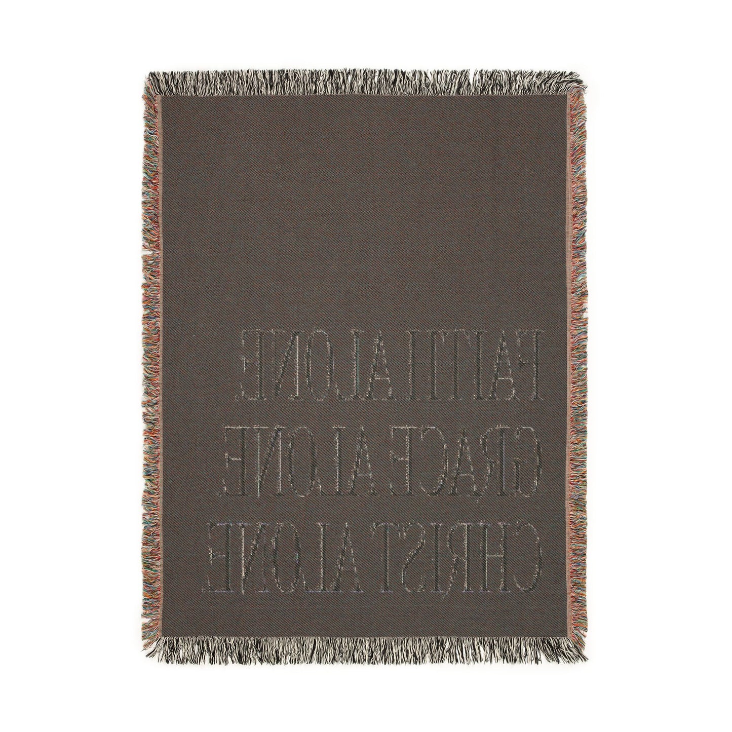 Faith, Grace & Christ Woven Blanket — Inspirational Christian Throw
