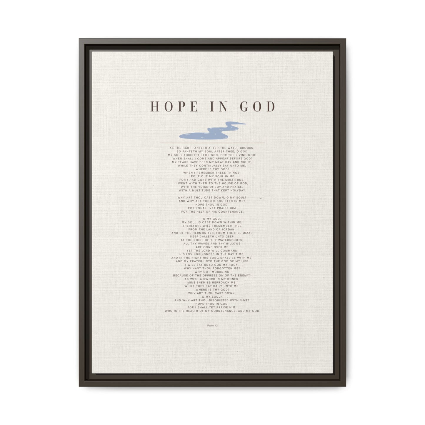 Hope in God Framed Canvas Print — Inspirational Religious Wall Art