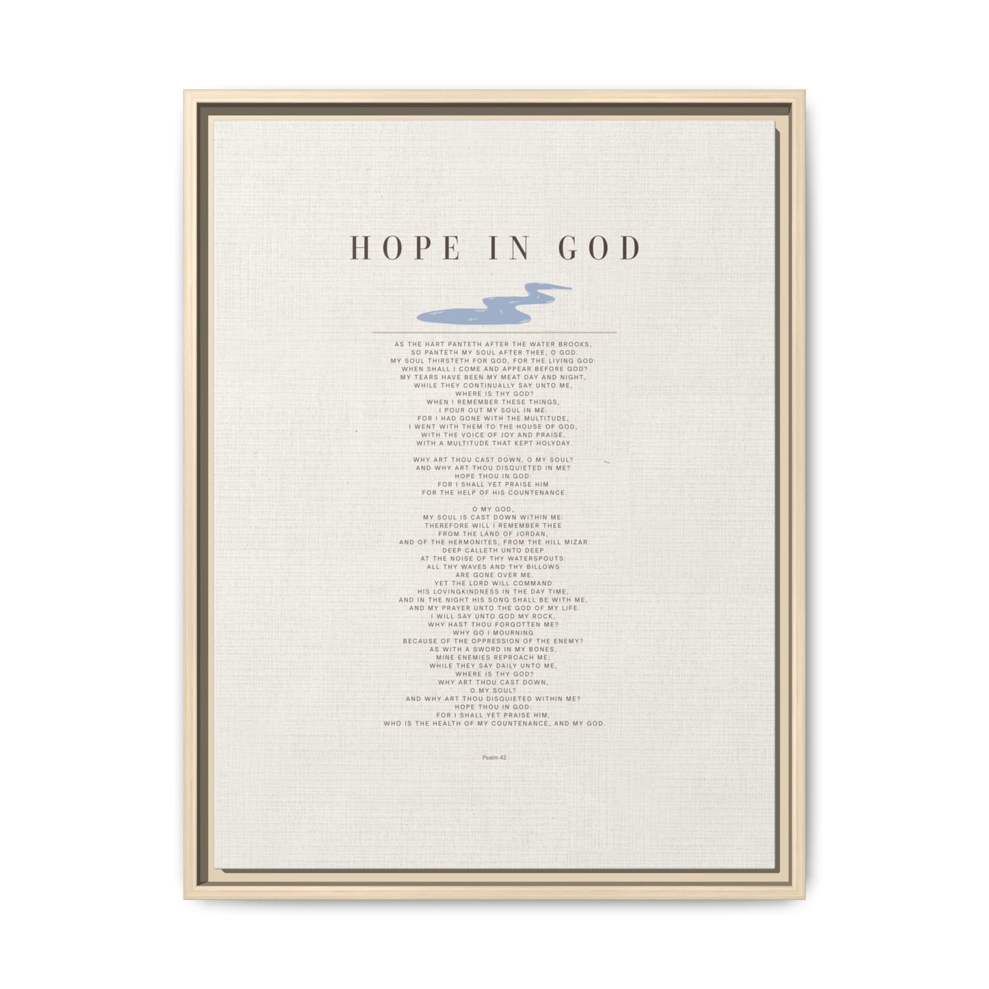 Hope in God Framed Canvas Print — Inspirational Religious Wall Art