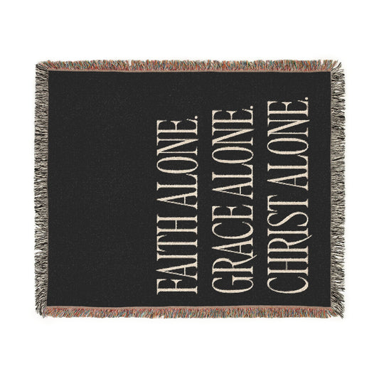Faith, Grace & Christ Woven Blanket — Inspirational Christian Throw