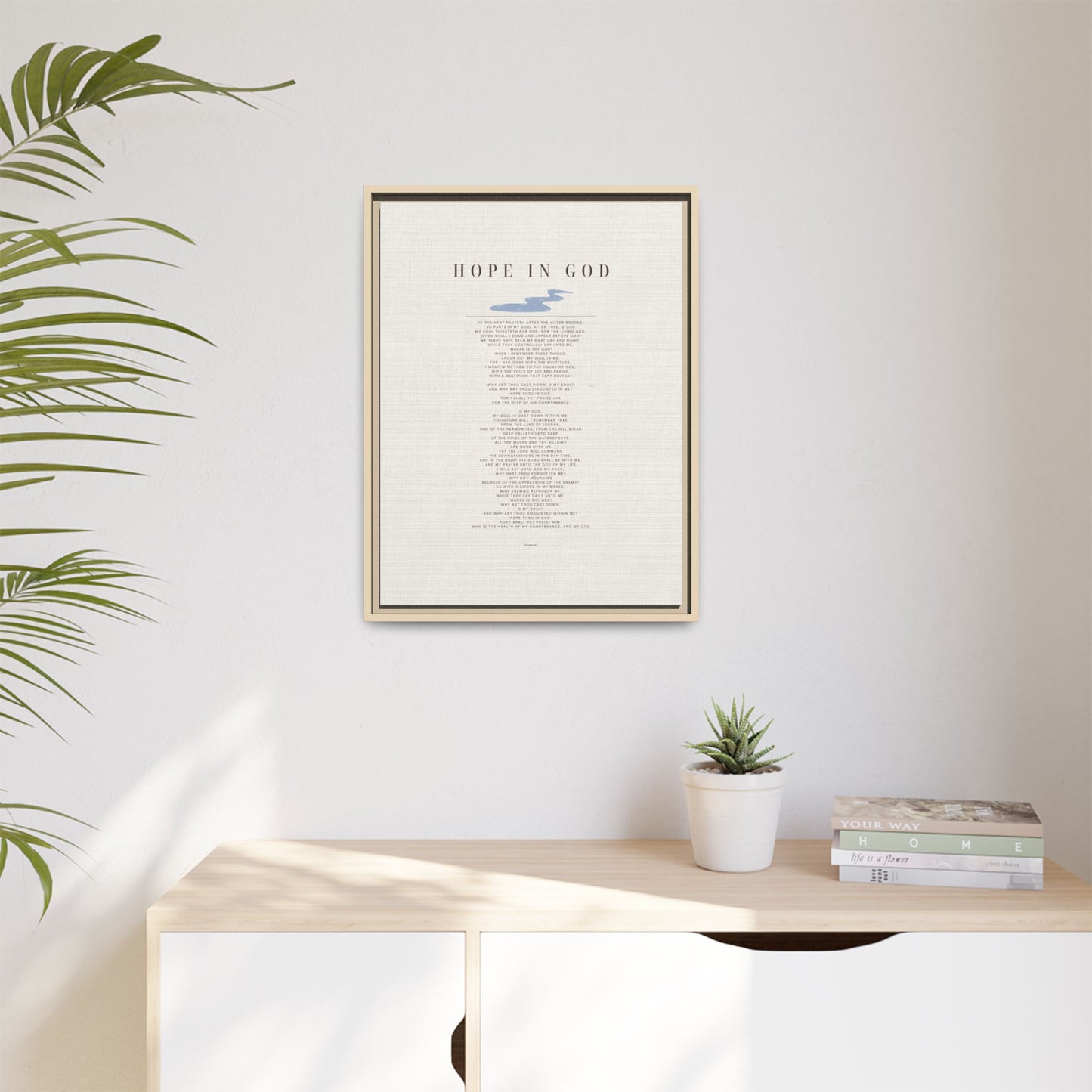 Hope in God Framed Canvas Print — Inspirational Religious Wall Art