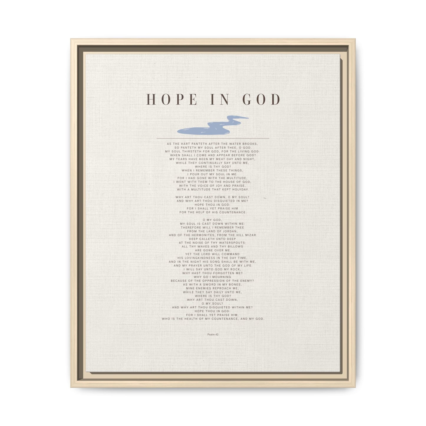 Hope in God Framed Canvas Print — Inspirational Religious Wall Art