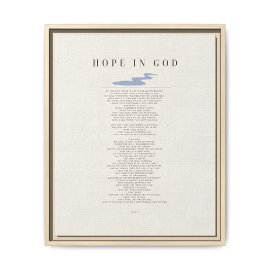 Hope in God Framed Canvas Print — Inspirational Religious Wall Art