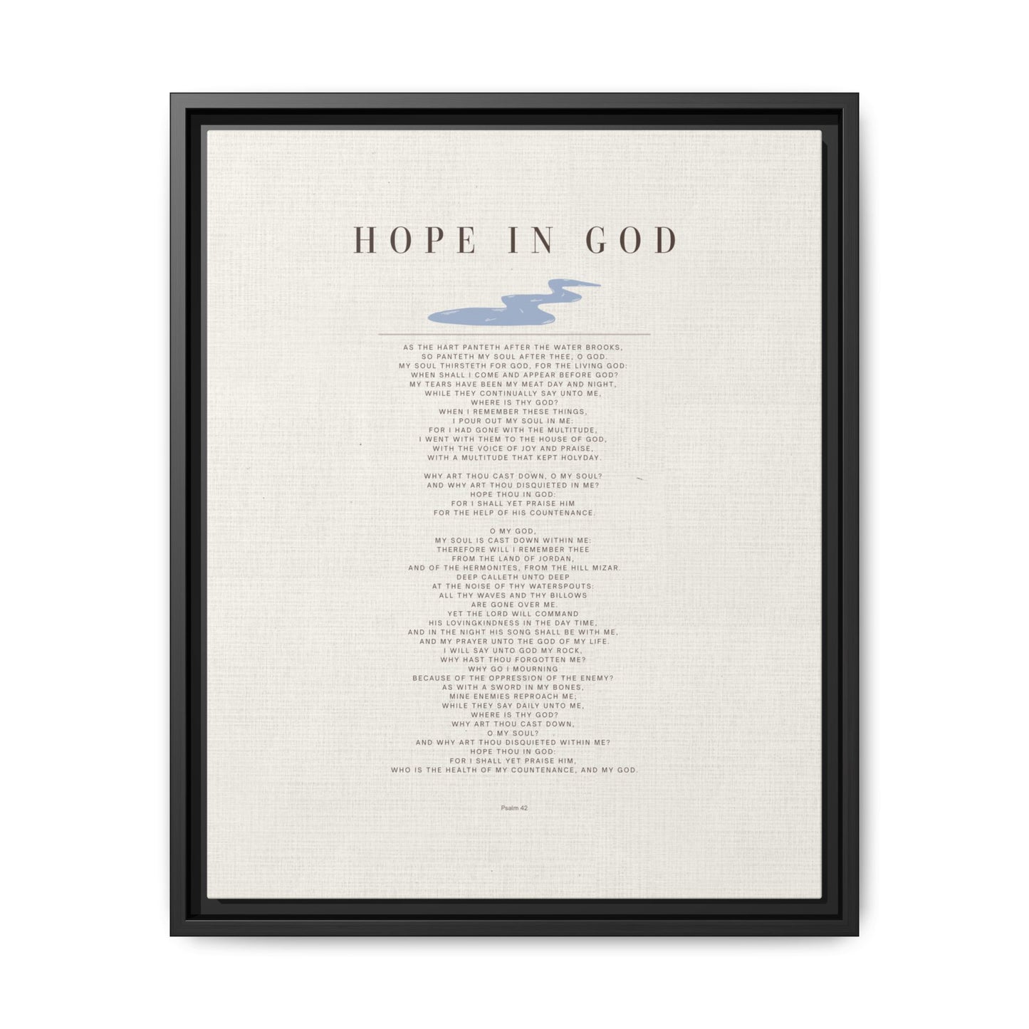 Hope in God Framed Canvas Print — Inspirational Religious Wall Art