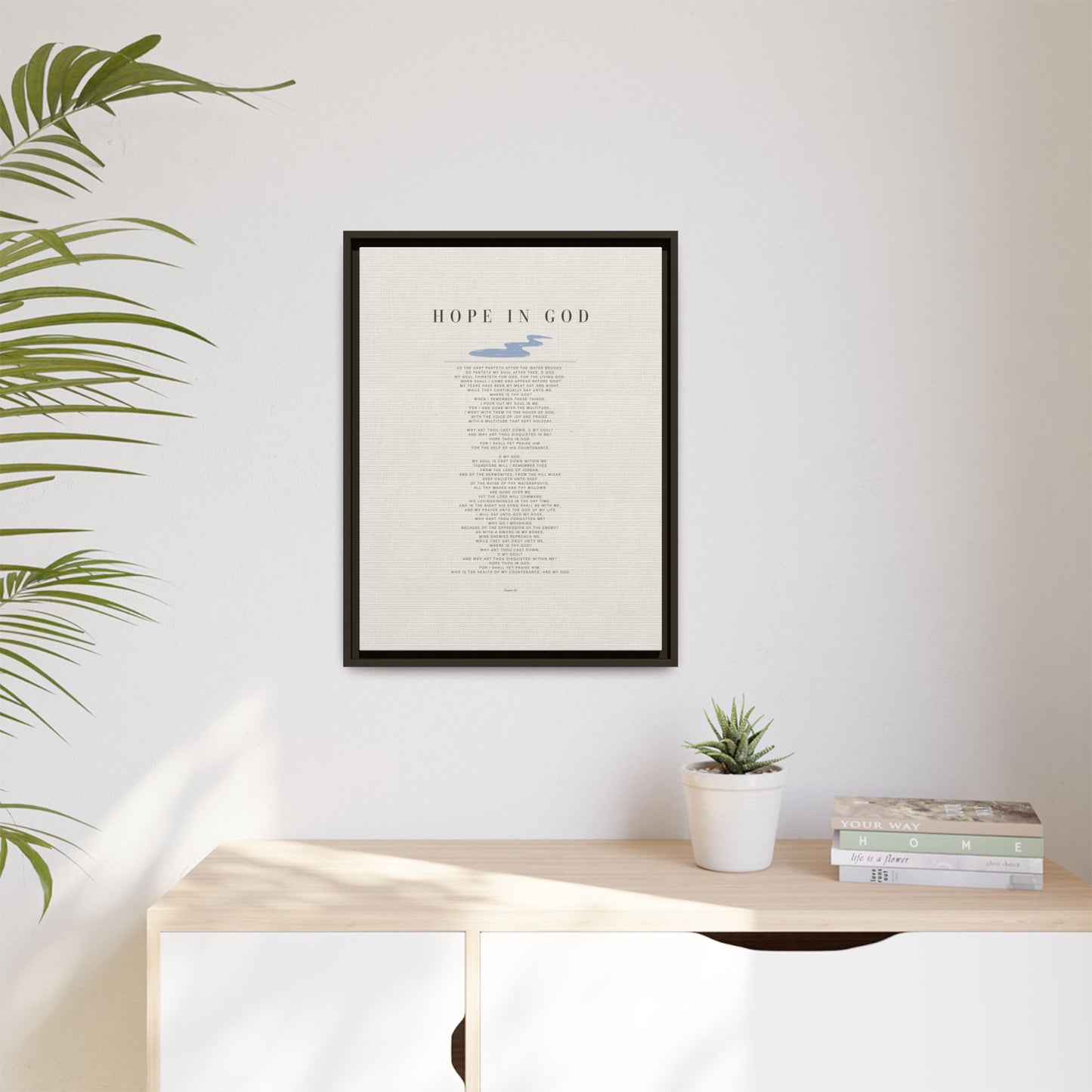 Hope in God Framed Canvas Print — Inspirational Religious Wall Art