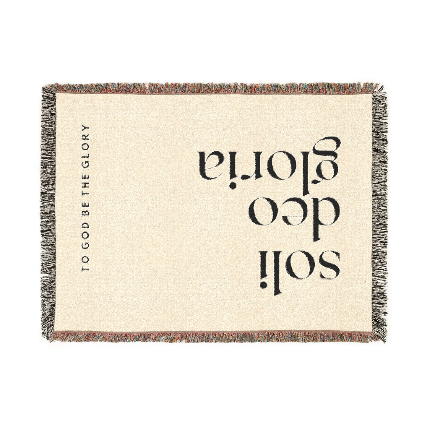 Woven Blanket — “Soli Deo Gloria” Reversible Inspirational Throw