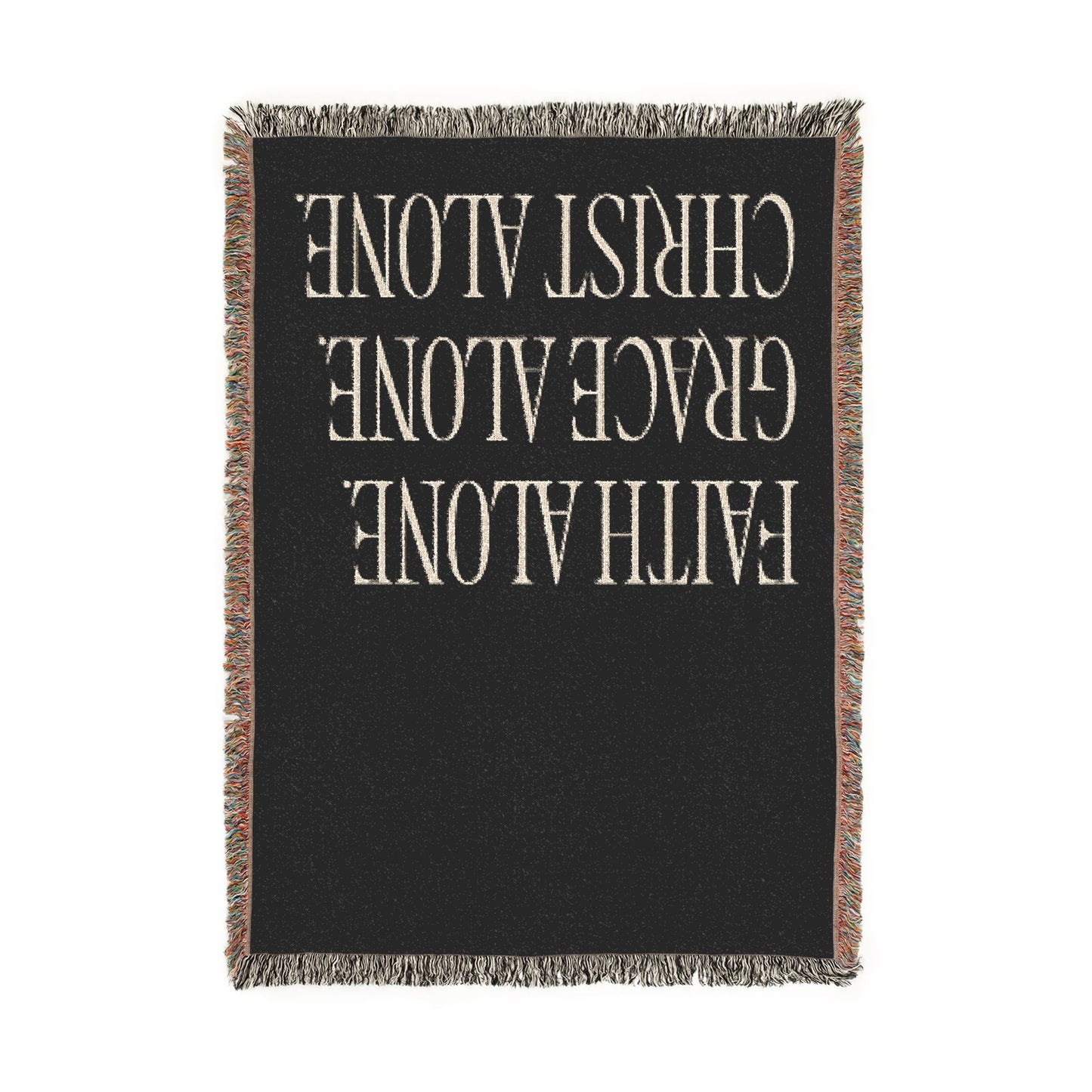 Faith, Grace & Christ Woven Blanket — Inspirational Christian Throw