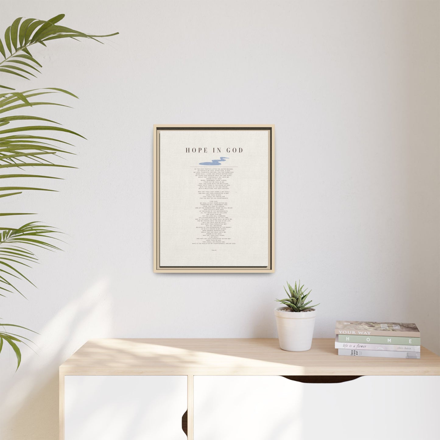 Hope in God Framed Canvas Print — Inspirational Religious Wall Art