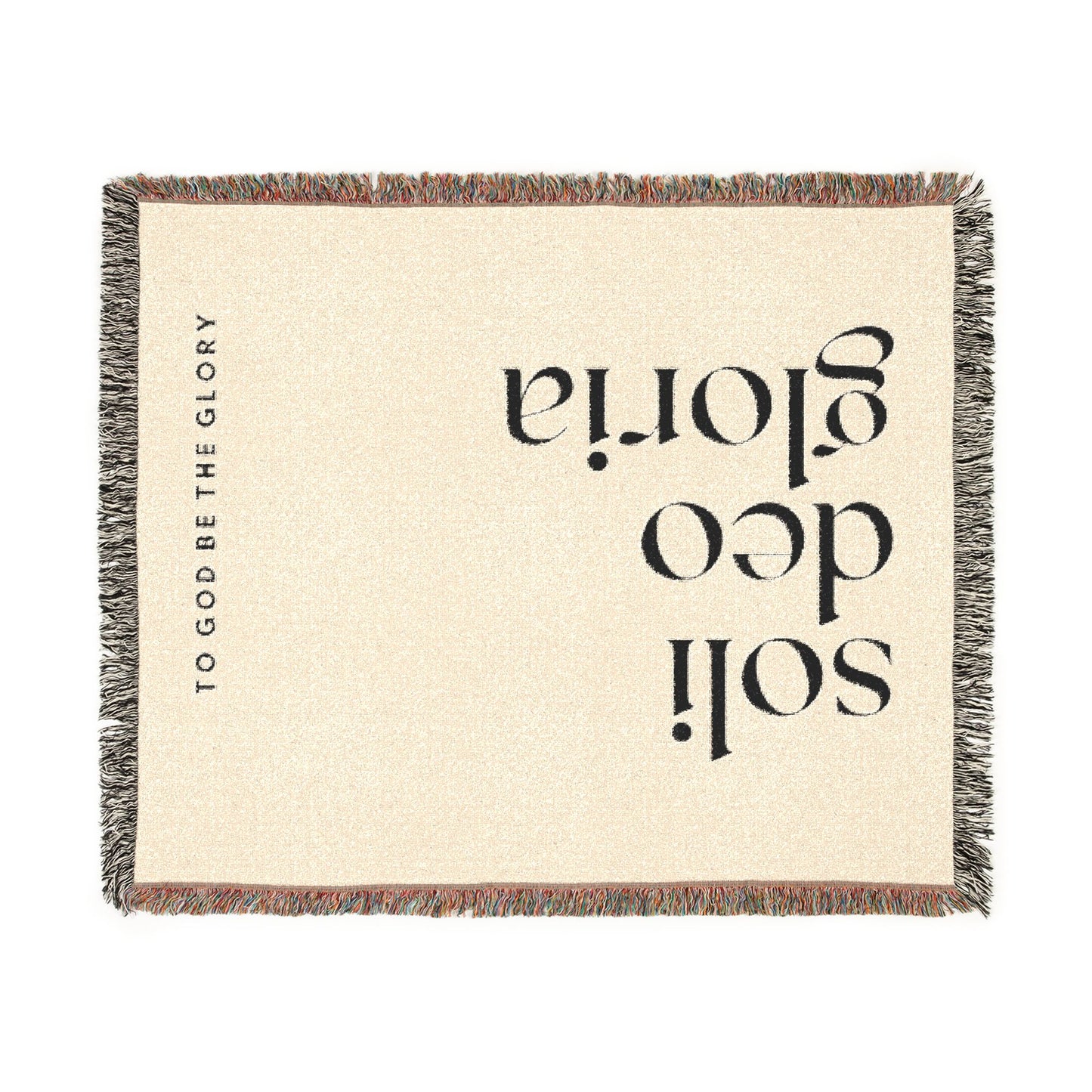 Woven Blanket — “Soli Deo Gloria” Reversible Inspirational Throw