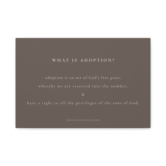 Adoption Definition Matte Canvas Wall Art — "What Is Adoption?" Inspirational Scripture Print
