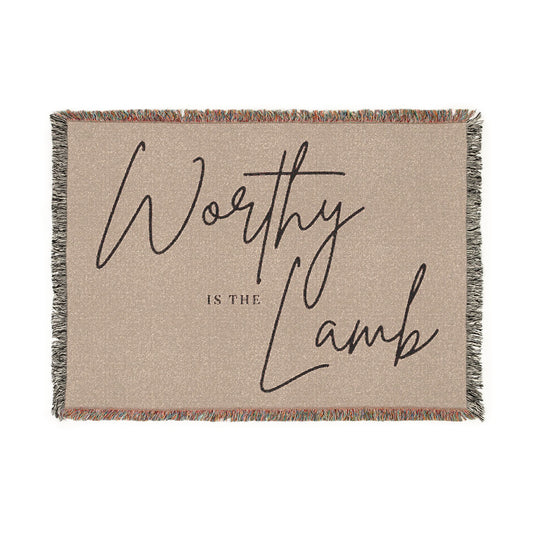 Worthy Is The Lamb Woven Blanket — Inspirational Christian Throw Blanket