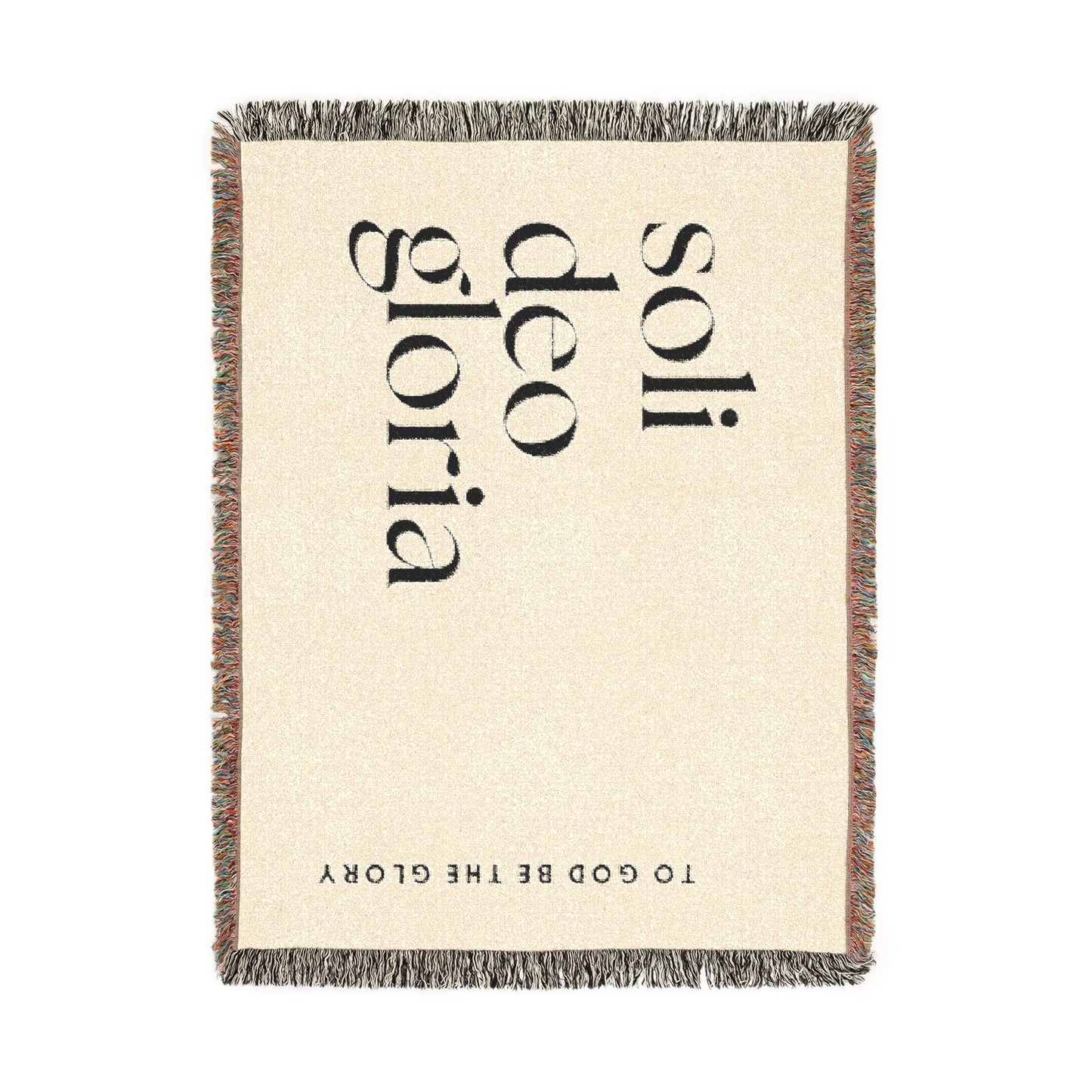 Woven Blanket — “Soli Deo Gloria” Reversible Inspirational Throw