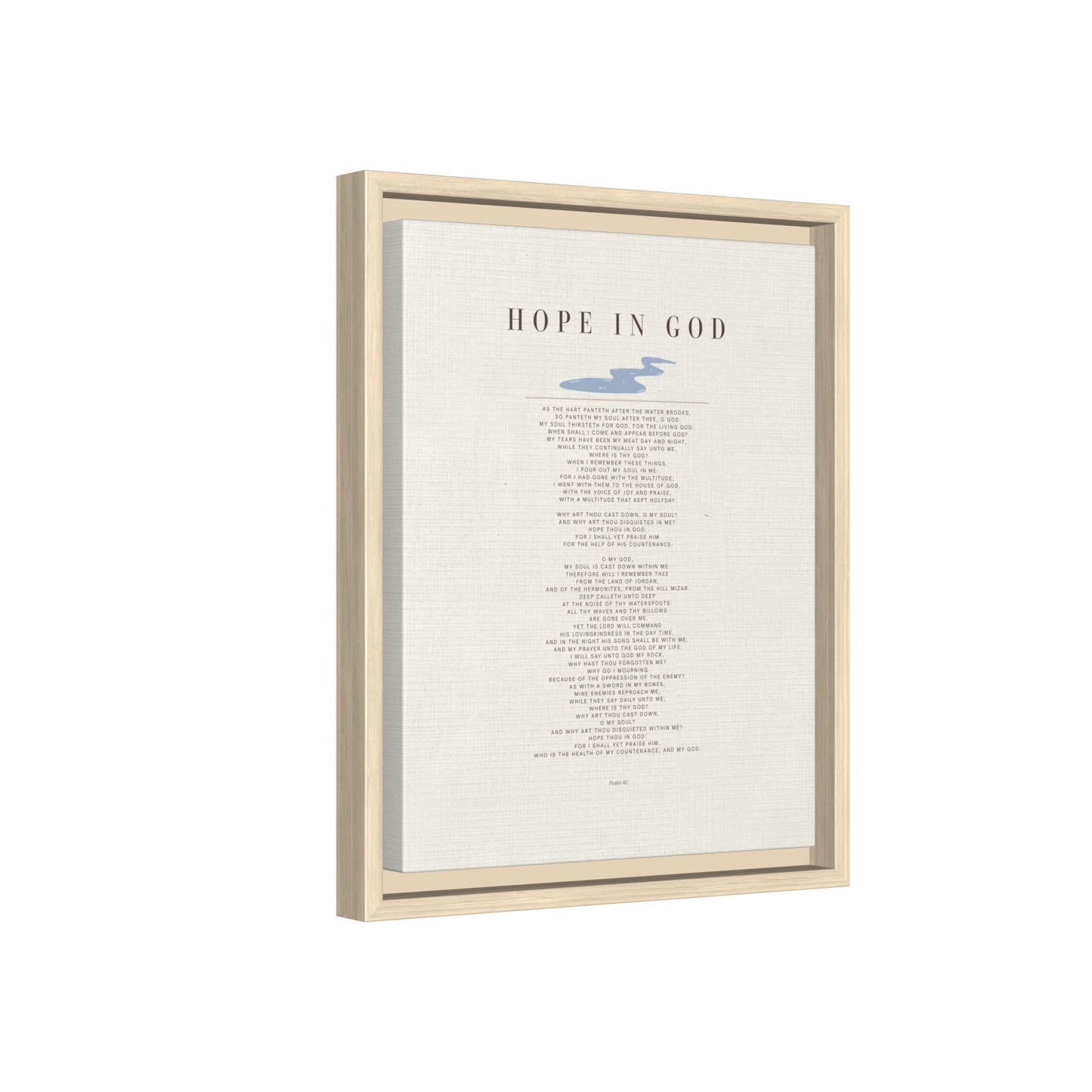 Hope in God Framed Canvas Print — Inspirational Religious Wall Art