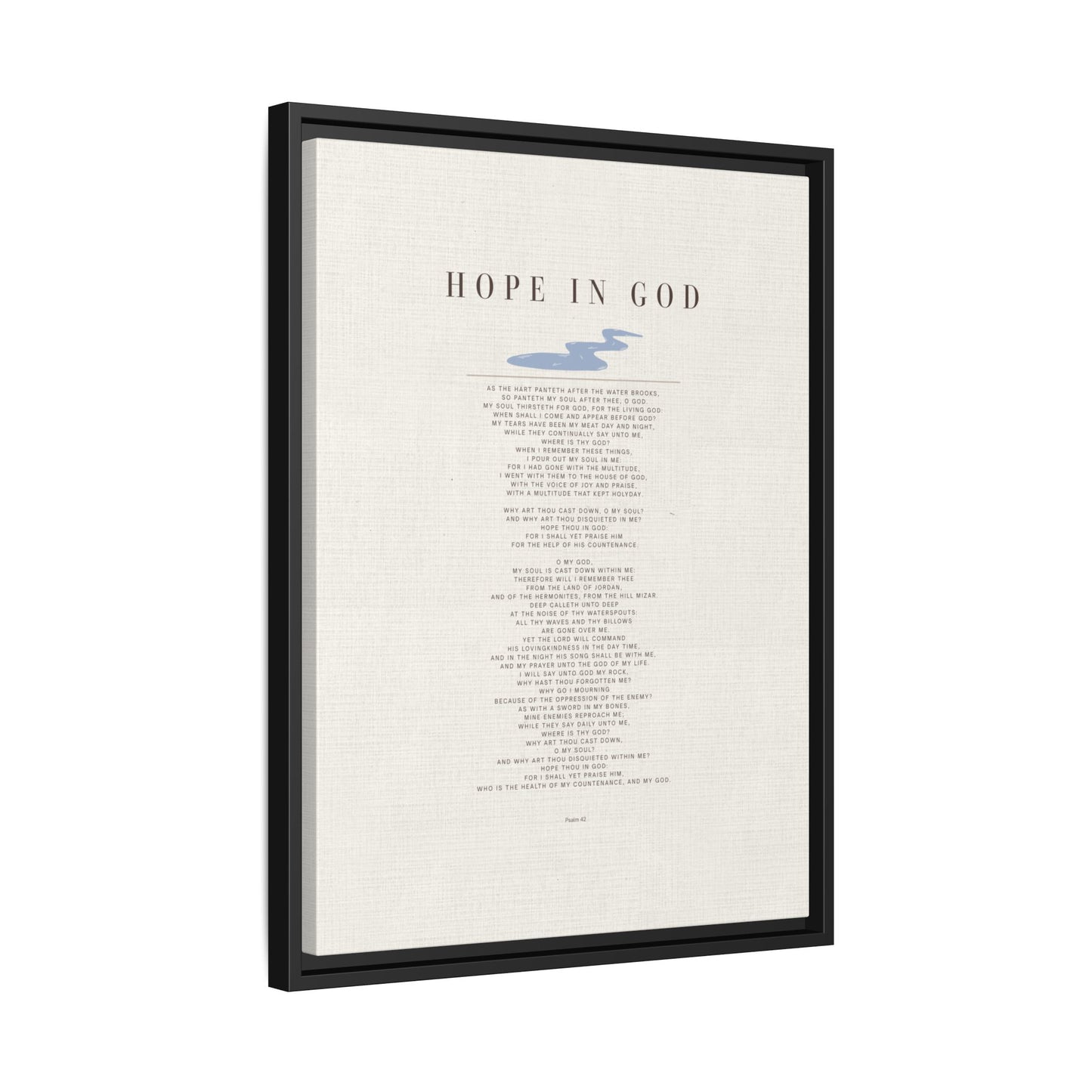 Hope in God Framed Canvas Print — Inspirational Religious Wall Art