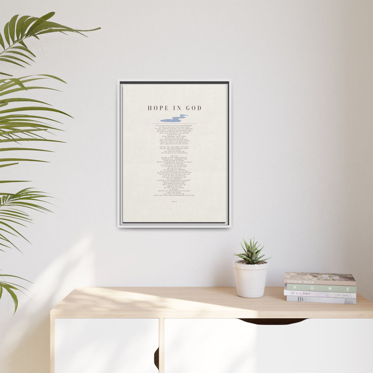 Hope in God Framed Canvas Print — Inspirational Religious Wall Art