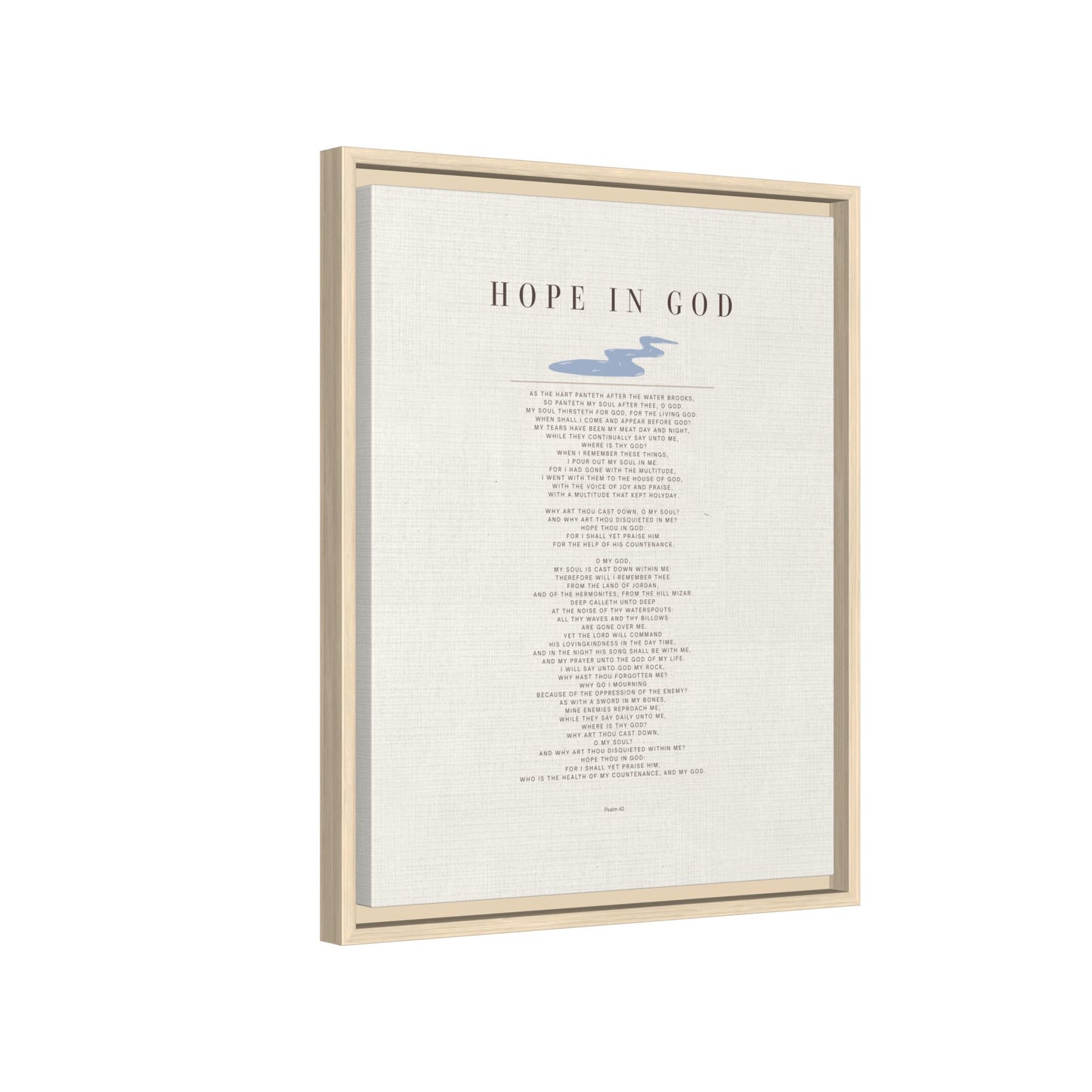 Hope in God Framed Canvas Print — Inspirational Religious Wall Art