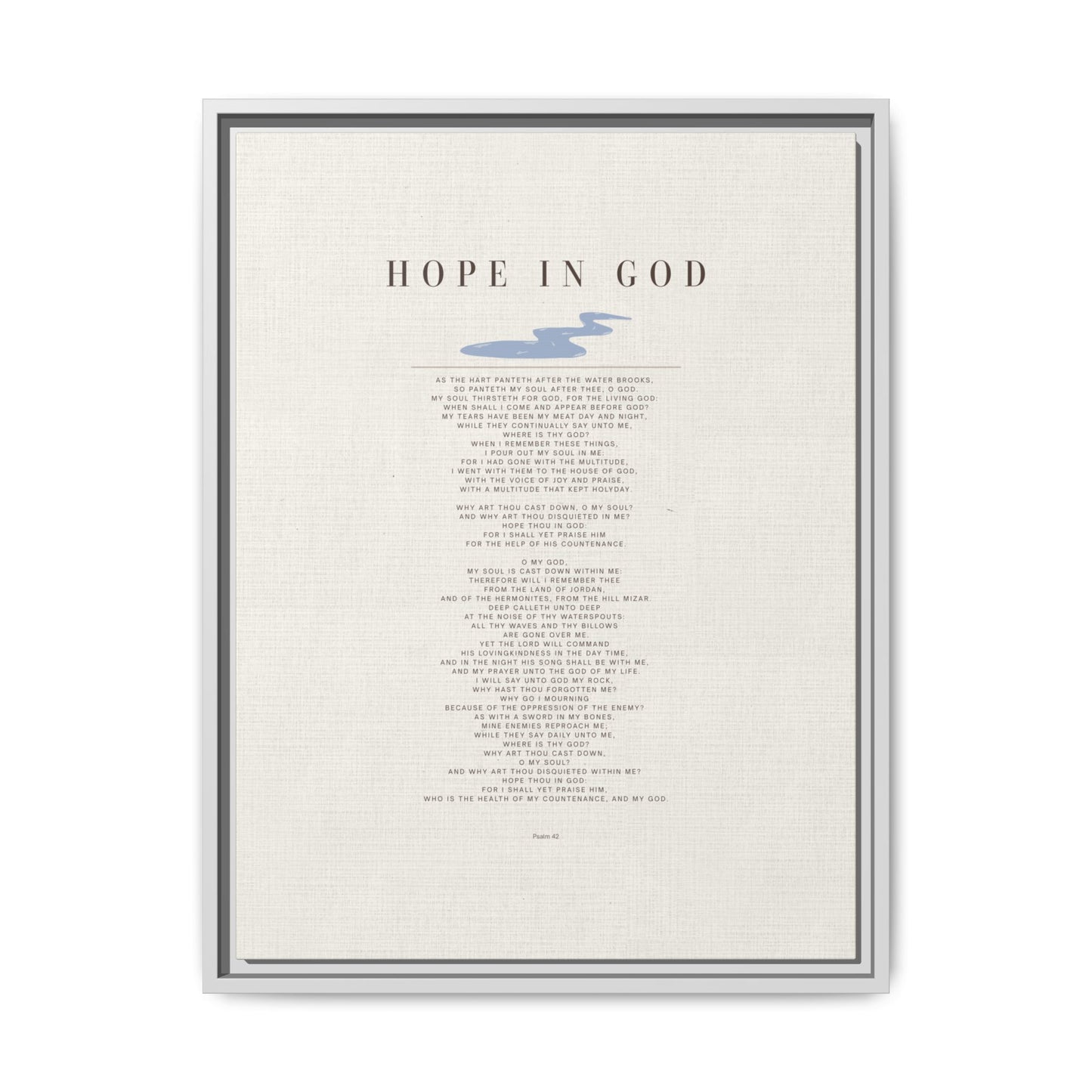 Hope in God Framed Canvas Print — Inspirational Religious Wall Art