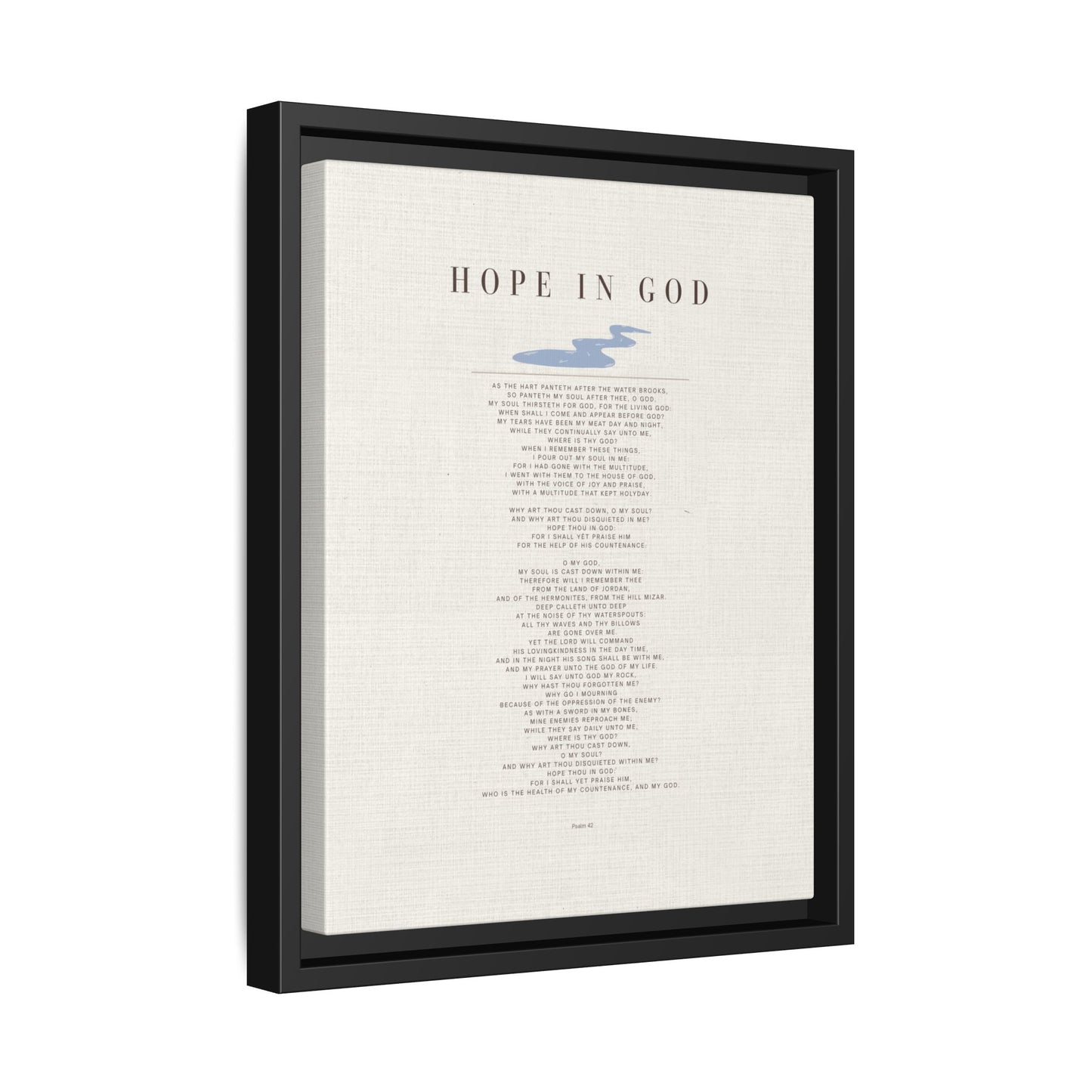 Hope in God Framed Canvas Print — Inspirational Religious Wall Art