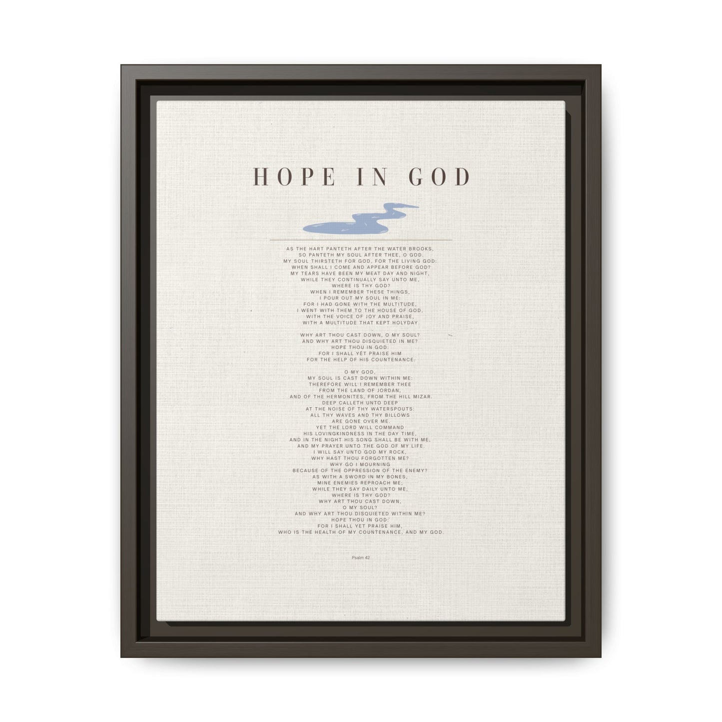 Hope in God Framed Canvas Print — Inspirational Religious Wall Art