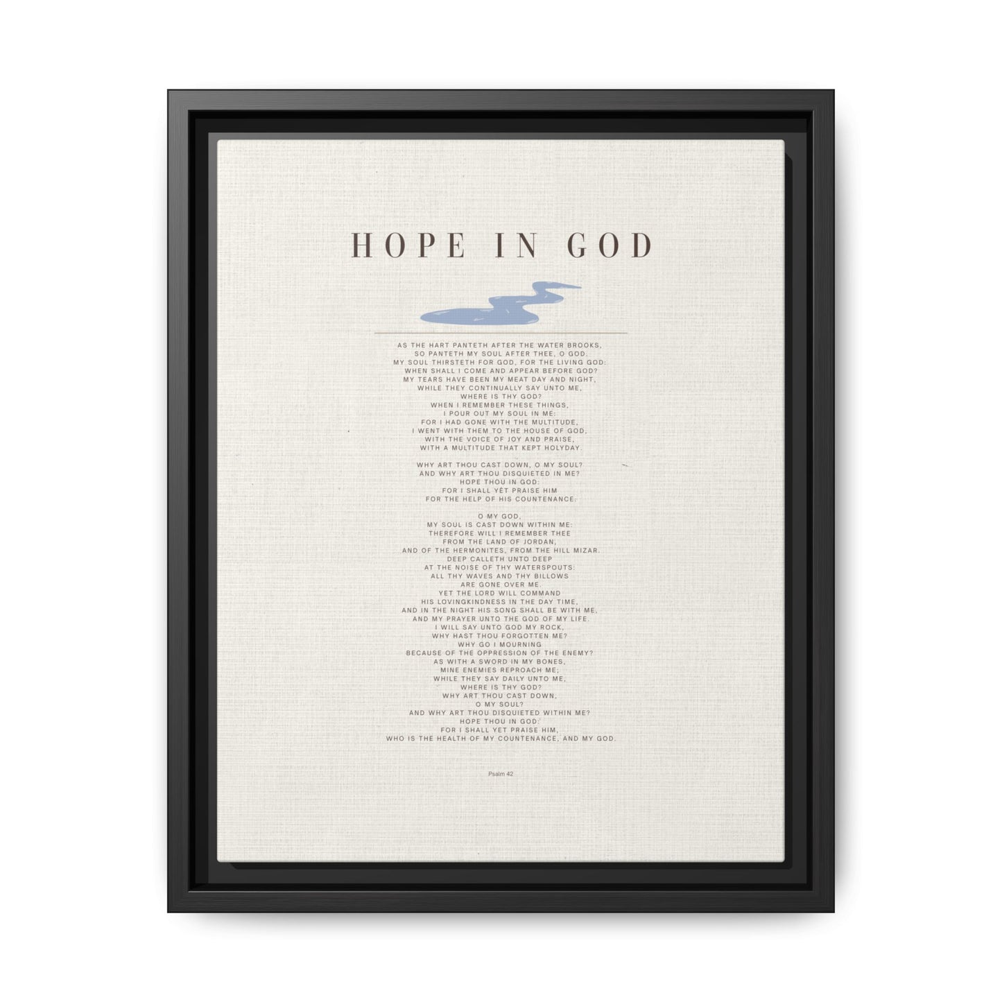 Hope in God Framed Canvas Print — Inspirational Religious Wall Art