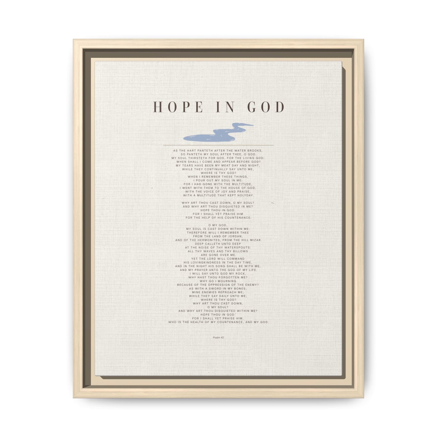 Hope in God Framed Canvas Print — Inspirational Religious Wall Art