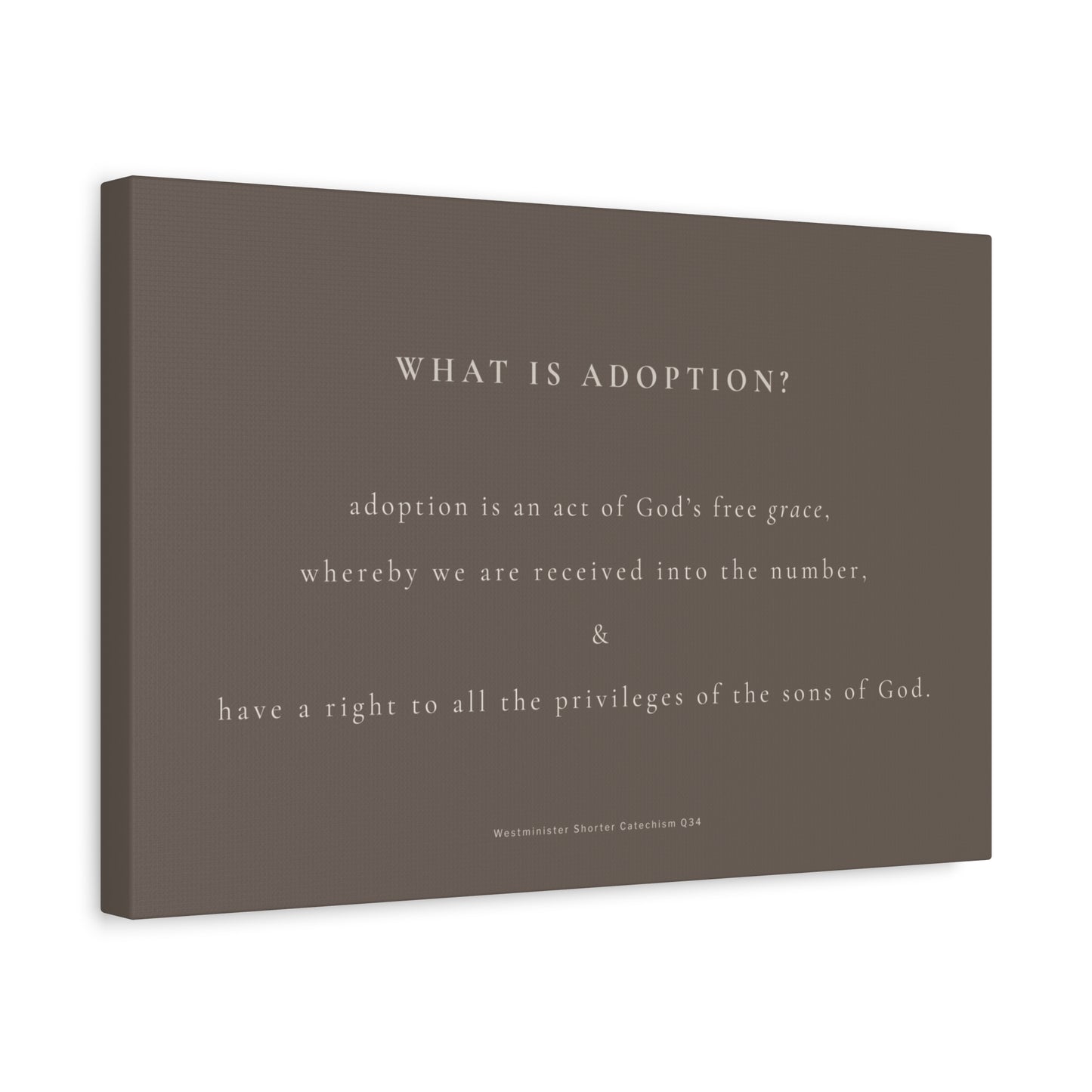 Adoption Definition Matte Canvas Wall Art — "What Is Adoption?" Inspirational Scripture Print