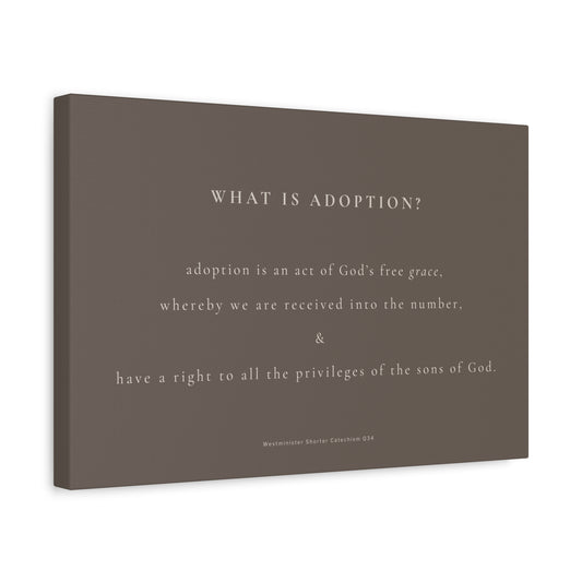Adoption Definition Matte Canvas Wall Art — "What Is Adoption?" Inspirational Scripture Print