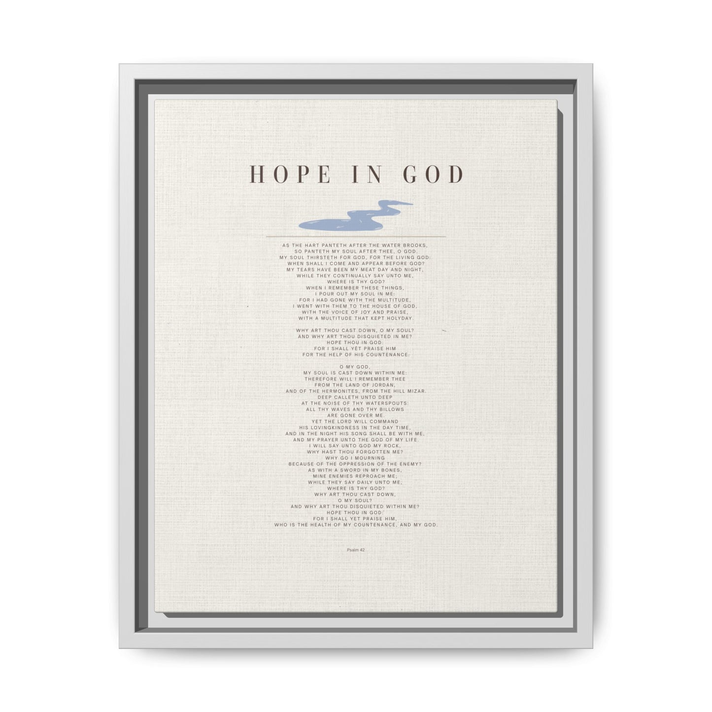Hope in God Framed Canvas Print — Inspirational Religious Wall Art