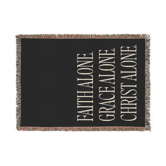 Faith, Grace & Christ Woven Blanket — Inspirational Christian Throw