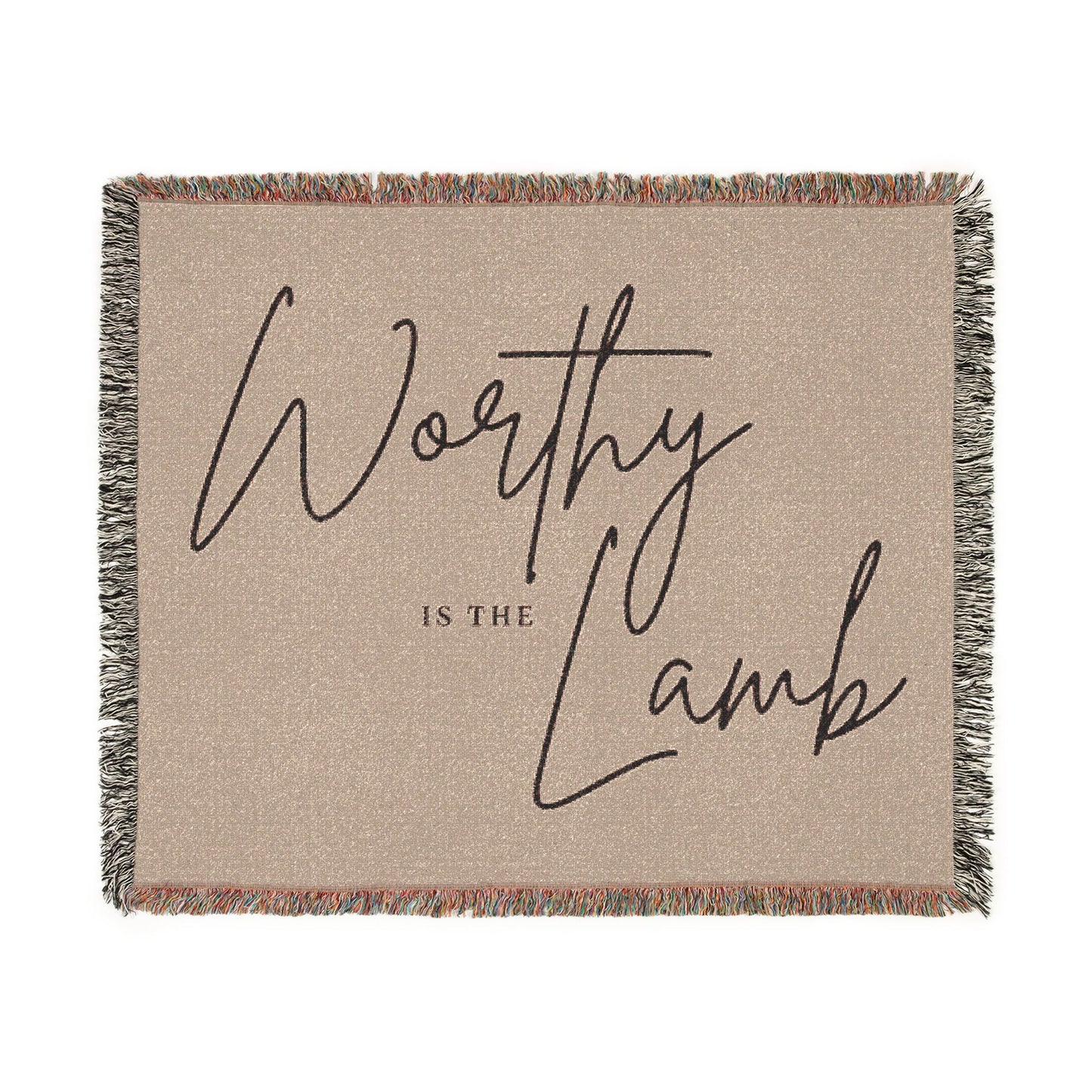 Worthy Is The Lamb Woven Blanket — Inspirational Christian Throw Blanket