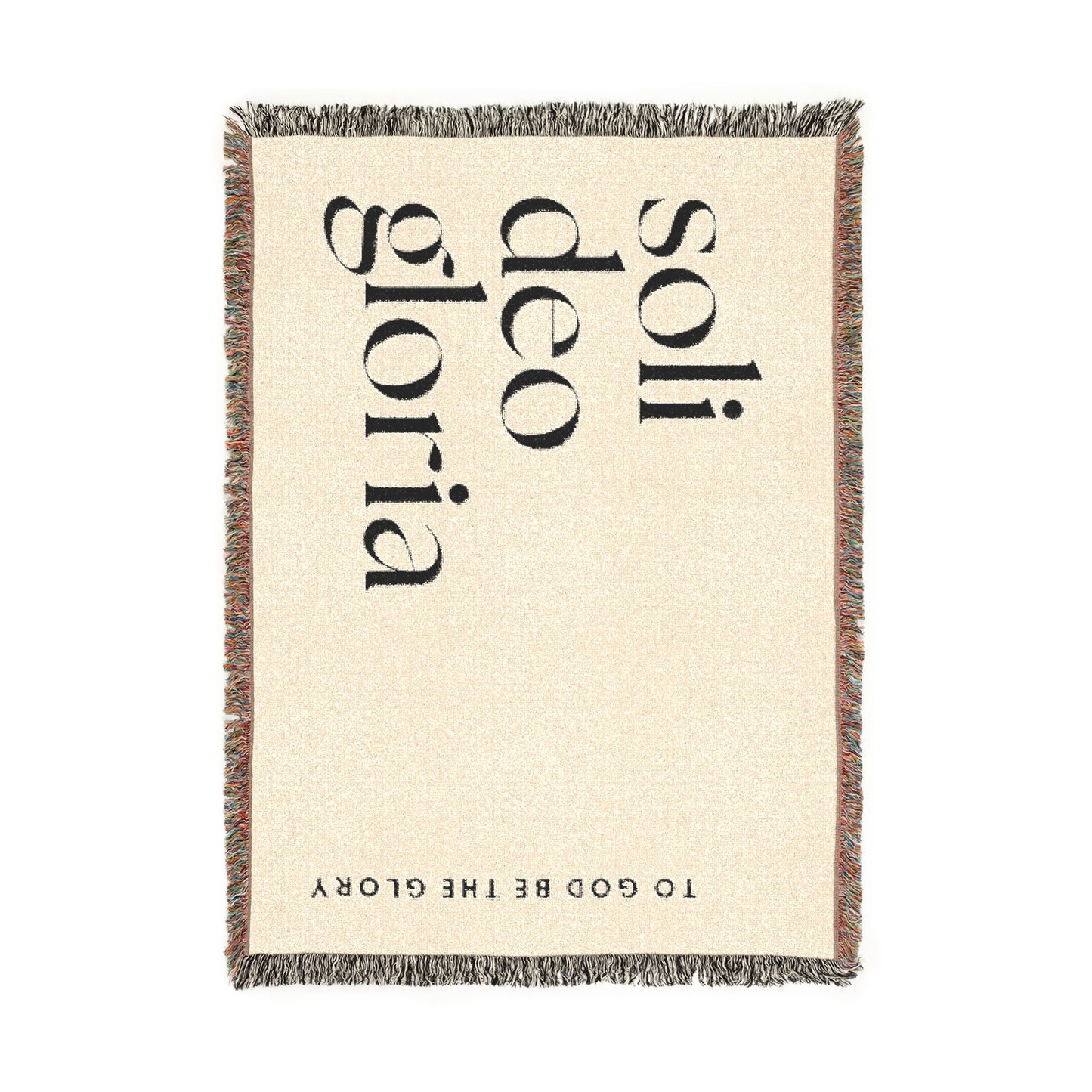 Woven Blanket — “Soli Deo Gloria” Reversible Inspirational Throw