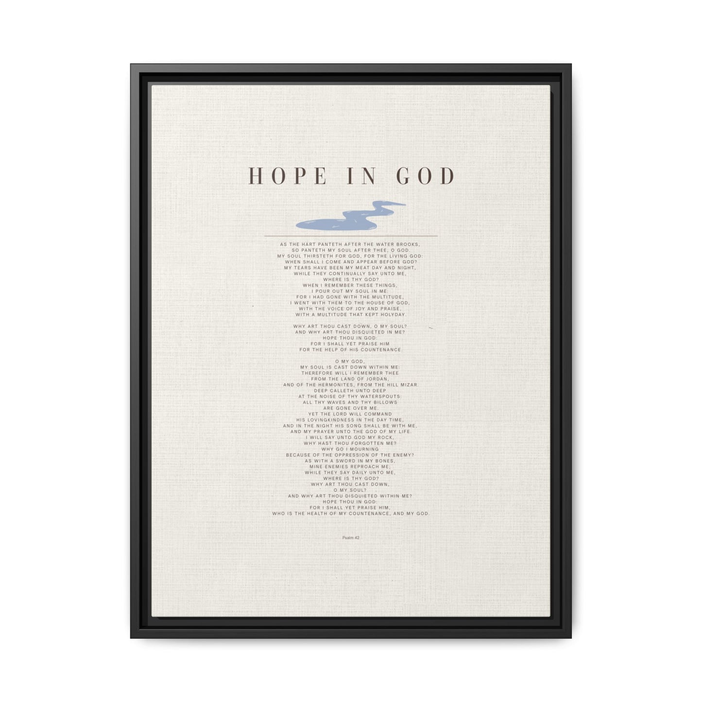Hope in God Framed Canvas Print — Inspirational Religious Wall Art