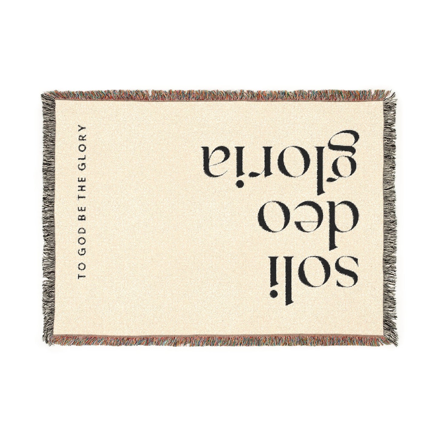 Woven Blanket — “Soli Deo Gloria” Reversible Inspirational Throw