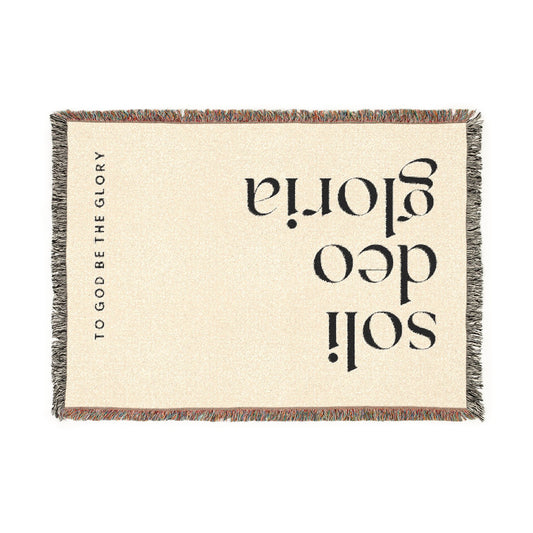 Woven Blanket — “Soli Deo Gloria” Reversible Inspirational Throw